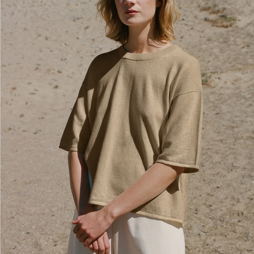 SOLD – Shaina Mote Ophélie Tee in Sand Linen Size M